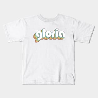 Gloria - Retro Rainbow Typography Faded Style Kids T-Shirt